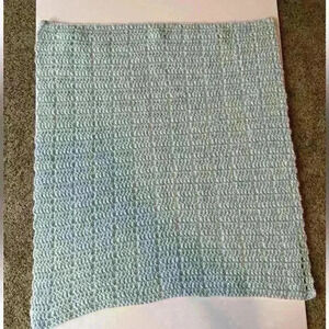 Homemade Baby Blanket Blue -2 Piece 28 1/2” X 30” And 26” X 28 1/2”